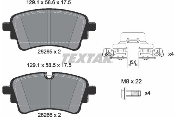 Textar Σετ τακάκια, Δισκόφρενα - 2626503