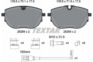 Textar Σετ τακάκια, Δισκόφρενα - 2626801
