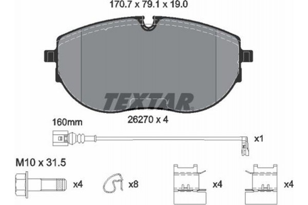 Textar Σετ τακάκια, Δισκόφρενα - 2627001 Textar Σετ τακάκια, Δισκόφρενα - 2627001