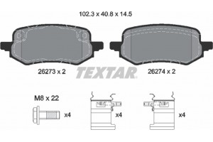 Textar Σετ τακάκια, Δισκόφρενα - 2627301