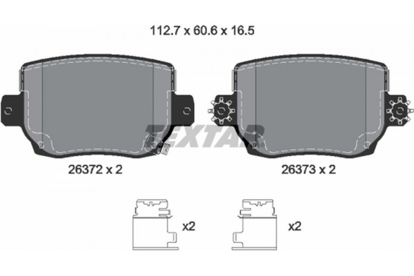 Textar Σετ τακάκια, Δισκόφρενα - 2637201
