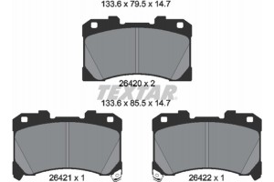 Textar Σετ τακάκια, Δισκόφρενα - 2642001