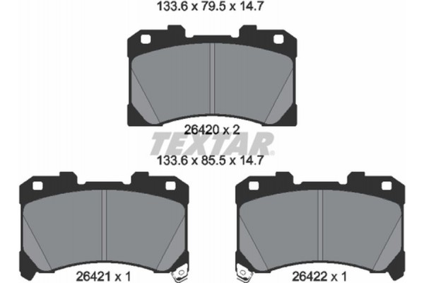Textar Σετ τακάκια, Δισκόφρενα - 2642001