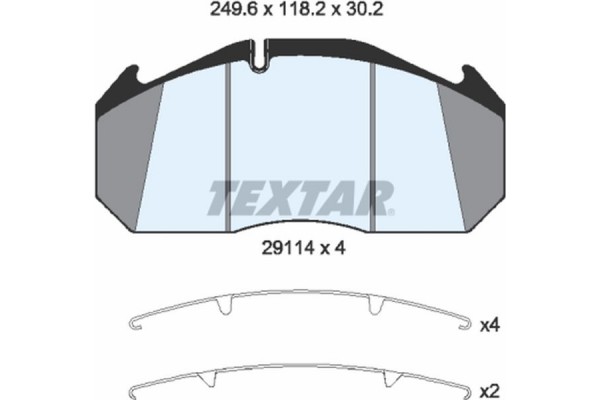 Textar Σετ τακάκια, Δισκόφρενα - 2911402