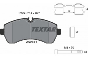 Textar Σετ τακάκια, Δισκόφρενα - 2920002