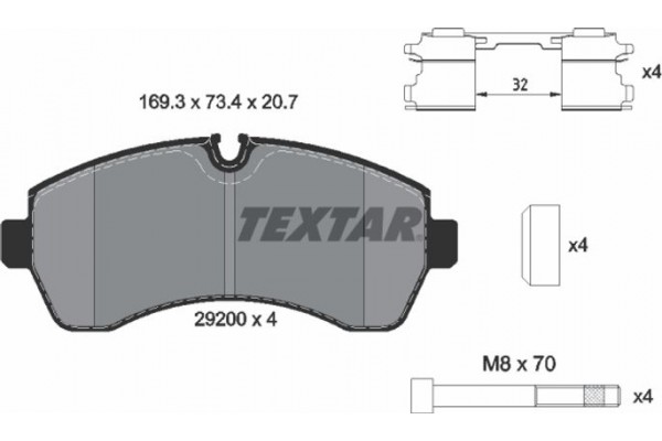 Textar Σετ τακάκια, Δισκόφρενα - 2920002