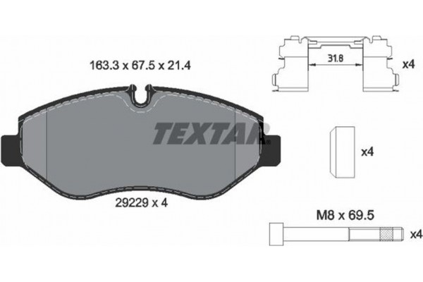 Textar Σετ τακάκια, Δισκόφρενα - 2922901