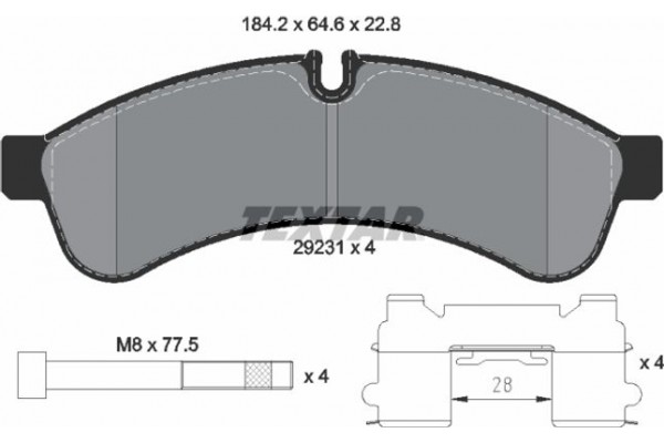 Textar Σετ τακάκια, Δισκόφρενα - 2923101