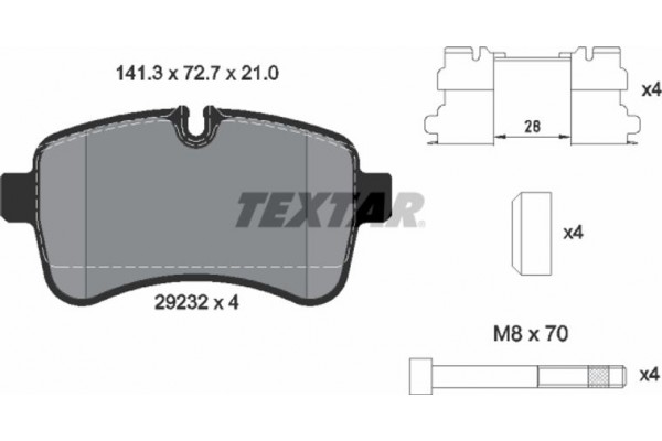 Textar Σετ τακάκια, Δισκόφρενα - 2923201