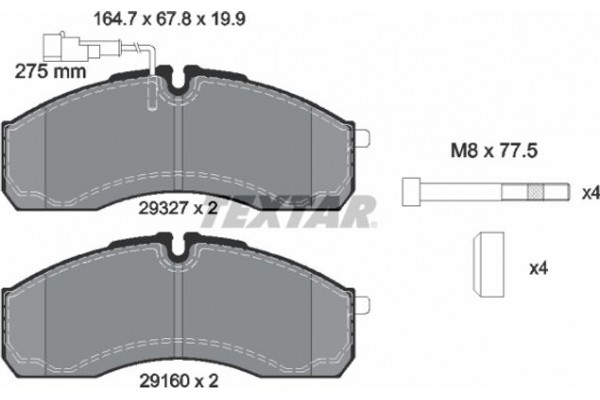 Textar Σετ τακάκια, Δισκόφρενα - 2932701