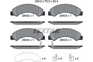 Textar Σετ τακάκια, Δισκόφρενα - 2943201