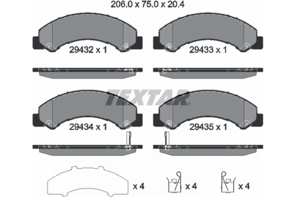 Textar Σετ τακάκια, Δισκόφρενα - 2943201