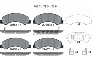 Textar Σετ τακάκια, Δισκόφρενα - 2945401