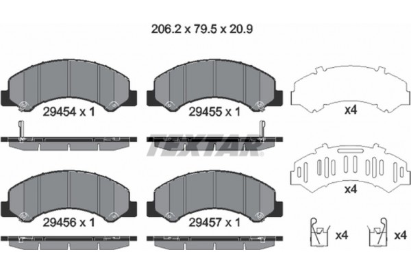 Textar Σετ τακάκια, Δισκόφρενα - 2945401