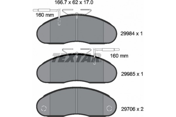 Textar Σετ τακάκια, Δισκόφρενα - 2998401