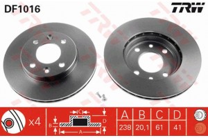 Trw Δισκόπλακα - DF1016