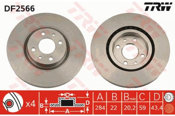 Trw Δισκόπλακα - DF2566