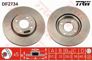 Trw Δισκόπλακα - DF2734