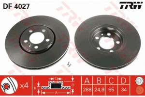 Trw Δισκόπλακα - DF4027