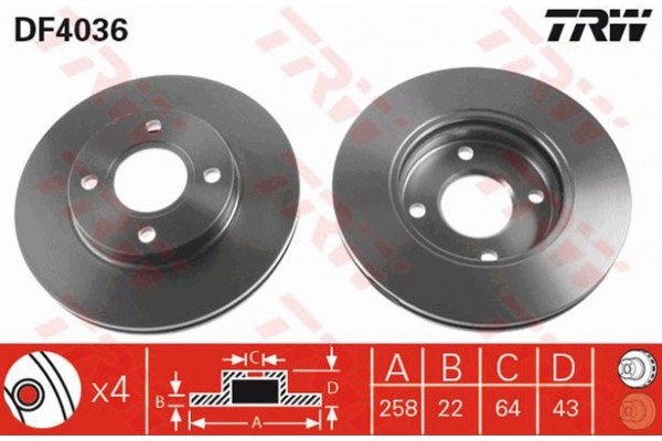 Trw Δισκόπλακα - DF4036