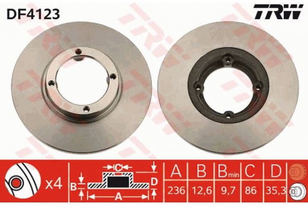 Trw Δισκόπλακα - DF4123