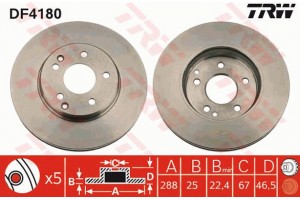 Trw Δισκόπλακα - DF4180