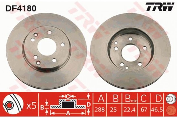 Trw Δισκόπλακα - DF4180