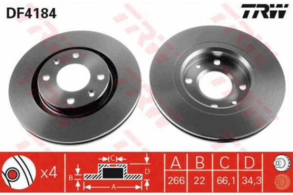 Trw Δισκόπλακα - DF4184