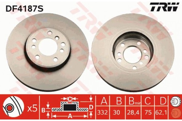 Trw Δισκόπλακα - DF4187S