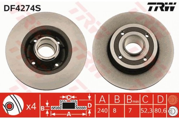 Trw Δισκόπλακα - DF4274S