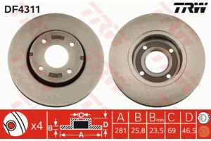 Trw Δισκόπλακα - DF4311