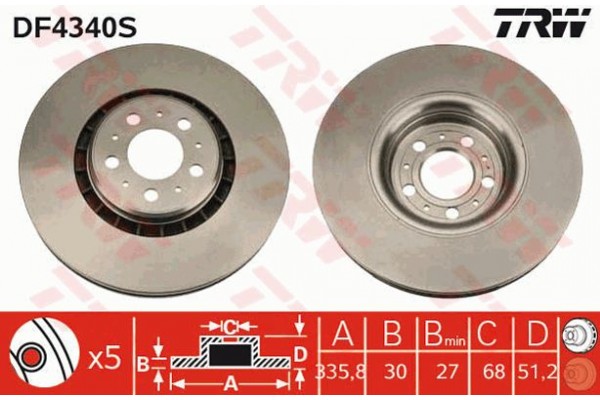 Trw Δισκόπλακα - DF4340S