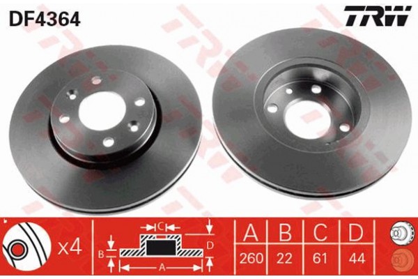 Trw Δισκόπλακα - DF4364