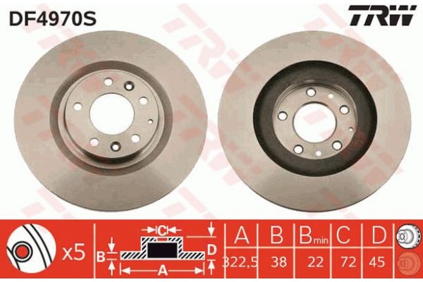 Trw Δισκόπλακα - DF4970S