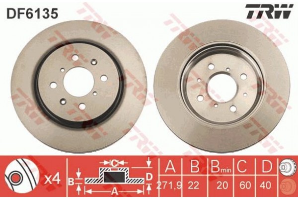 Trw Δισκόπλακα - DF6135