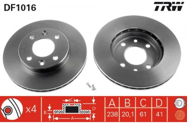 Trw Δισκόπλακα - DF1016 Trw Δισκόπλακα - DF1016