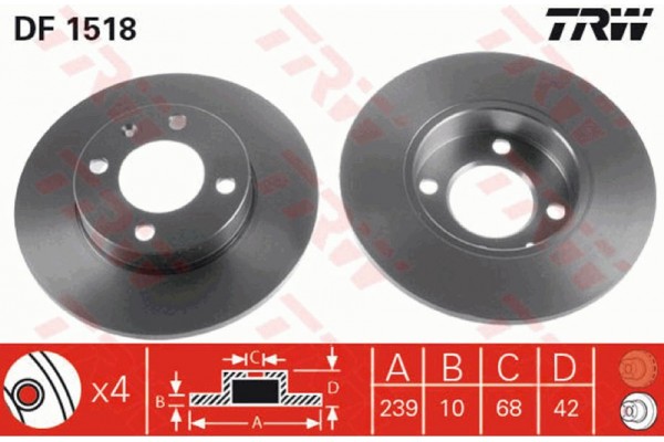Trw Δισκόπλακα - DF1518 Trw Δισκόπλακα - DF1518