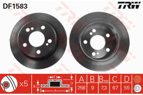 Trw Δισκόπλακα - DF1583 Trw Δισκόπλακα - DF1583