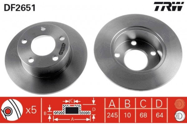 Trw Δισκόπλακα - DF2651 Trw Δισκόπλακα - DF2651