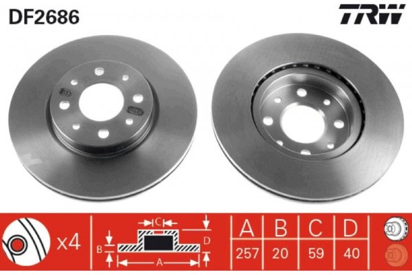 Trw Δισκόπλακα - DF2686