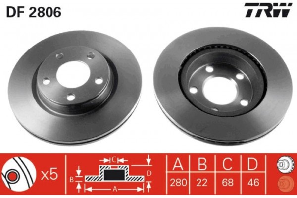 Trw Δισκόπλακα - DF2806