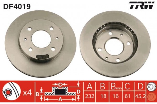 Trw Δισκόπλακα - DF4019 Trw Δισκόπλακα - DF4019
