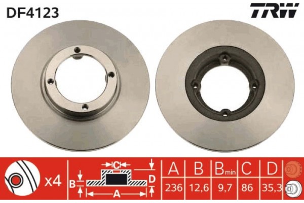 Trw Δισκόπλακα - DF4123 Trw Δισκόπλακα - DF4123