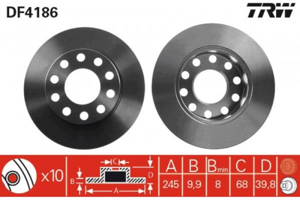 Trw Δισκόπλακα - DF4186 Trw Δισκόπλακα - DF4186