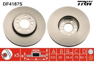Trw Δισκόπλακα - DF4187S