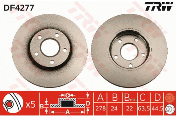 Trw Δισκόπλακα - DF4277 Trw Δισκόπλακα - DF4277
