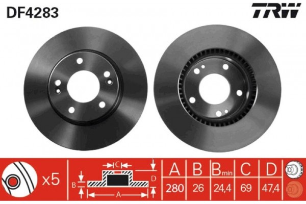 Trw Δισκόπλακα - DF4283 Trw Δισκόπλακα - DF4283