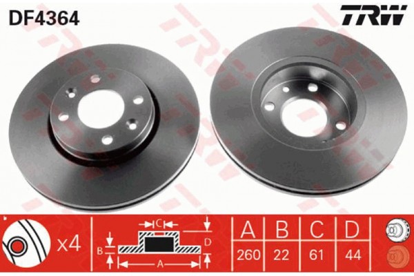 Trw Δισκόπλακα - DF4364 Trw Δισκόπλακα - DF4364