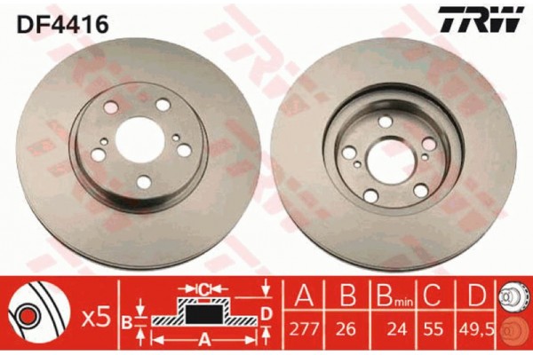 Trw Δισκόπλακα - DF4416 Trw Δισκόπλακα - DF4416