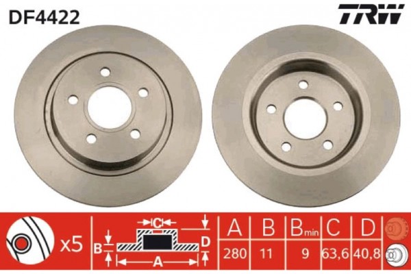 Trw Δισκόπλακα - DF4422